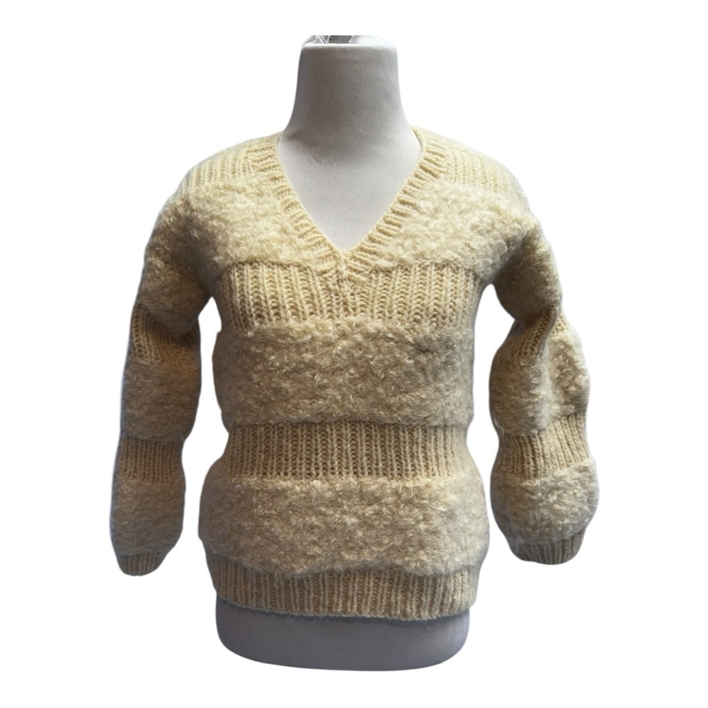 No Tags Wool bubble sleeves vintage cream sweater XS/S